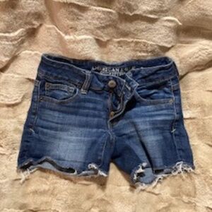 women's jean shortie shorts, size 00